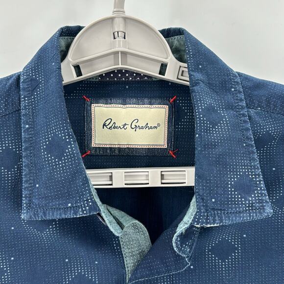 Robert Graham blue Aztec western indigenous blue button down s SIZE xl - Picture 2 of 10